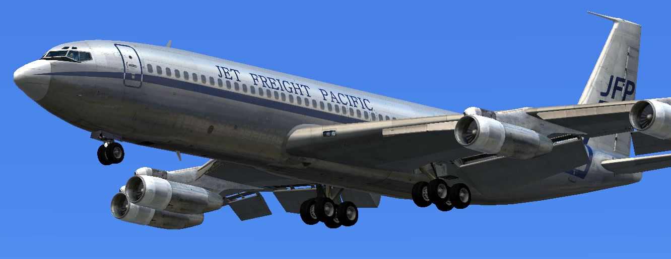FSX 707 chrome Jet Freight pacific repaint Captain Sim